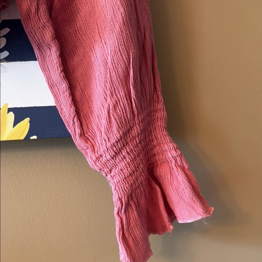 Women's Pink Ruffled Sun & Sam Top L - Picture 4 of 6